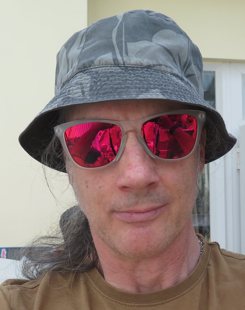 Me in Collectors Frogskins Matte Clear - Ruby Iridium .jpg