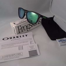 For Sale - Oakley Frogskins Matte Black/Jade Iridium Sunglasses