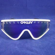 Påstand Hæderlig Katastrofe For Sale - Oakley Eyeshade Sunglasses White Black Vented Blue Iridium Lens  Ski