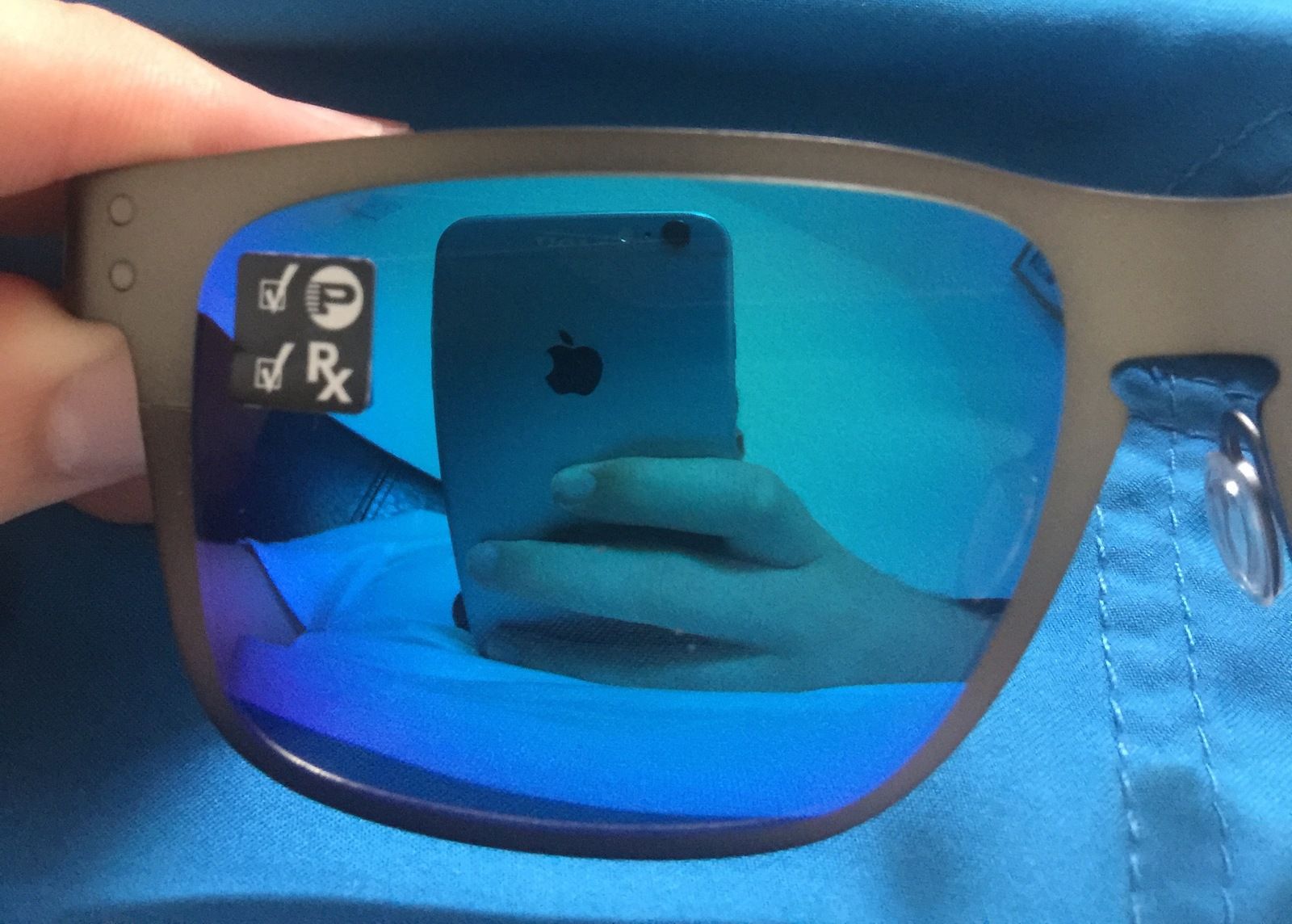 p sticker on oakley sunglasses