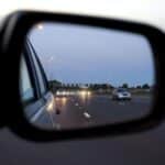 Car Mirror while Driving with Sunglasses
