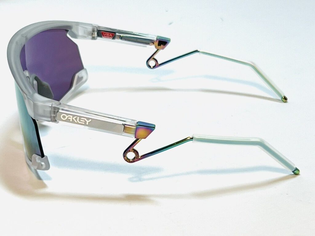 Profile view of BXTR sunglasses showcasing the trigger earstems made of metal