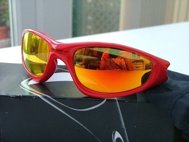 Oakley Cannon Red New Straight Jackets with Fire iridium.
